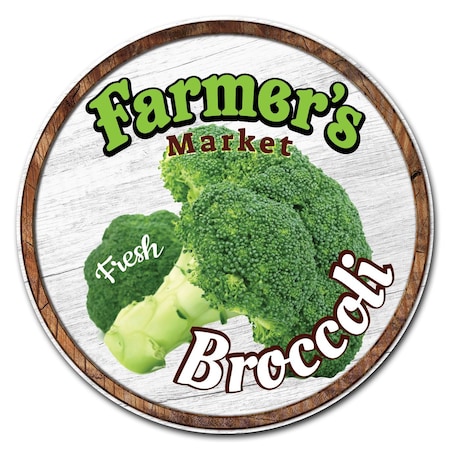 Farmers Market Broccoli Circle Corrugated Plastic Sign